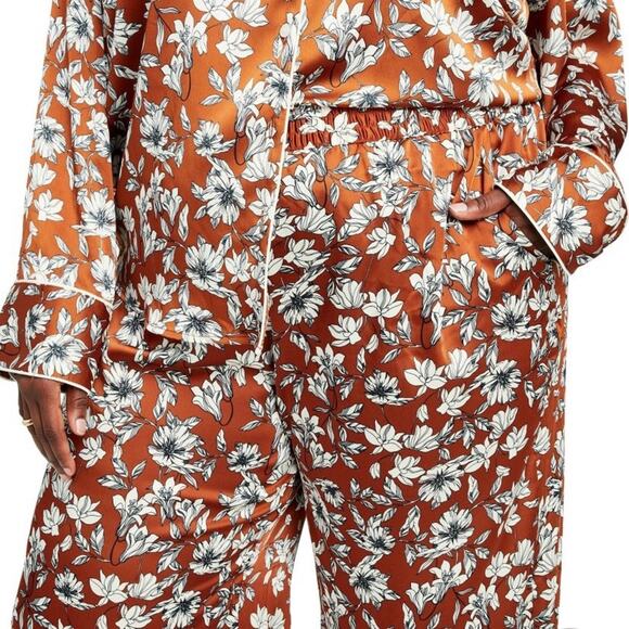 3X🔖 LA LIGNE x Target Women's Floral Wide Leg Trousers - Brown White - Picture 5 of 15